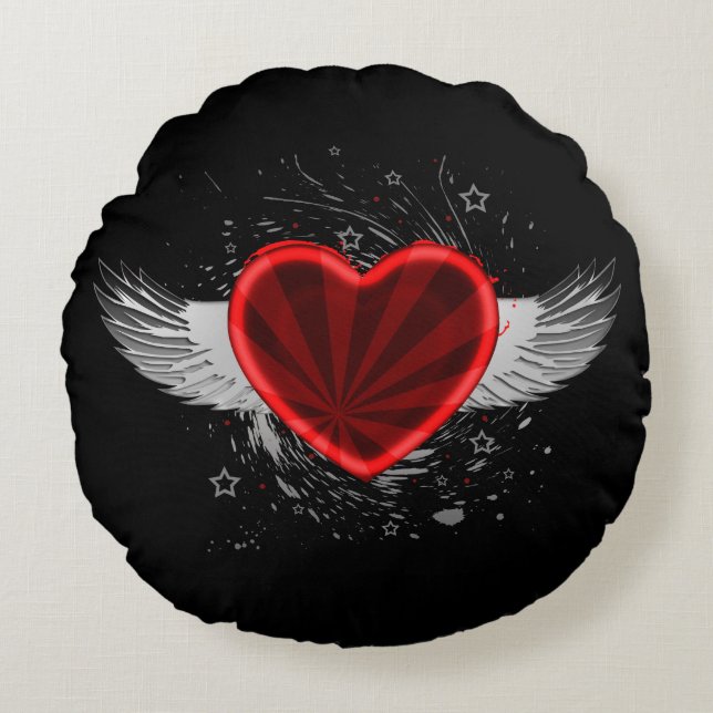 Cojín Redondo Wing Heart (Anverso)