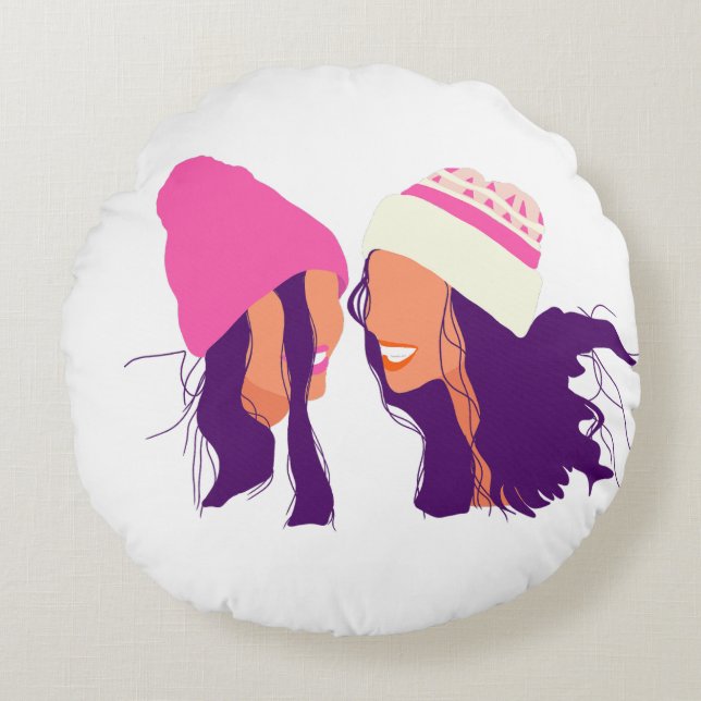 Cojín Redondo Winter Friends • Christmas (Anverso)