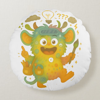 Cojín Redondo Wirrwuschel Kissen – Das große ADHS-Mischmonster v