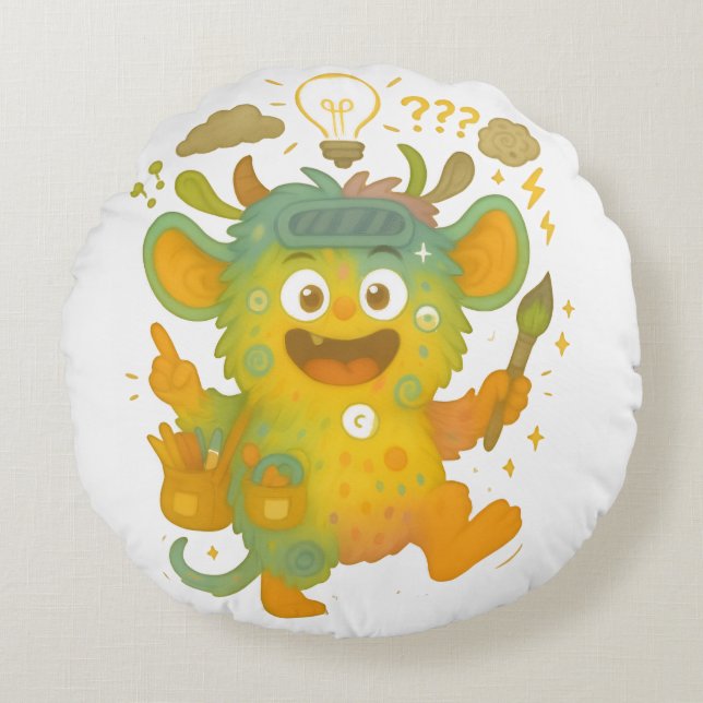 Cojín Redondo Wirrwuschel Kissen – Das große ADHS-Mischmonster v (Anverso)