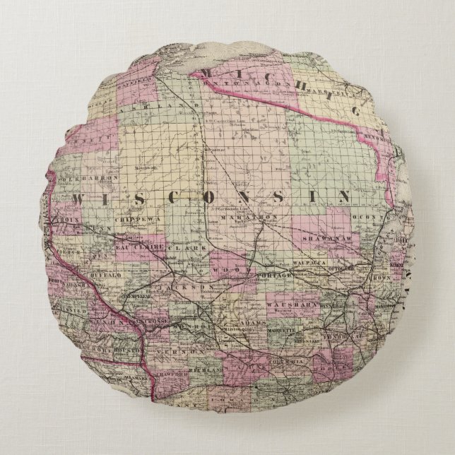 Cojín Redondo Wisconsin 9 (Anverso)