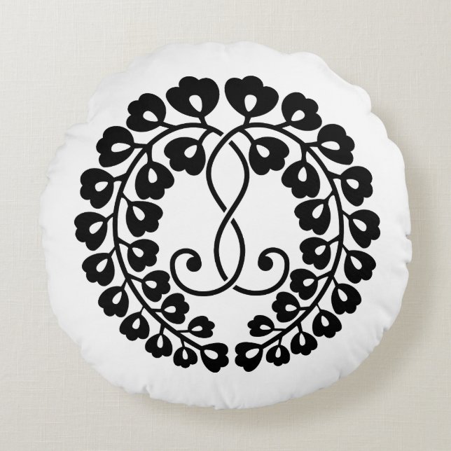 Cojín Redondo Wisteria de Kujo (Anverso)