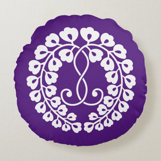 Cojín Redondo Wisteria de Kujo (Anverso)