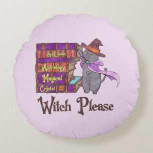 Cojín Redondo Witch Please - Witch Black Cat