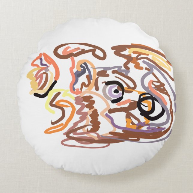 Cojín Redondo Wolf Autumn free (Anverso)