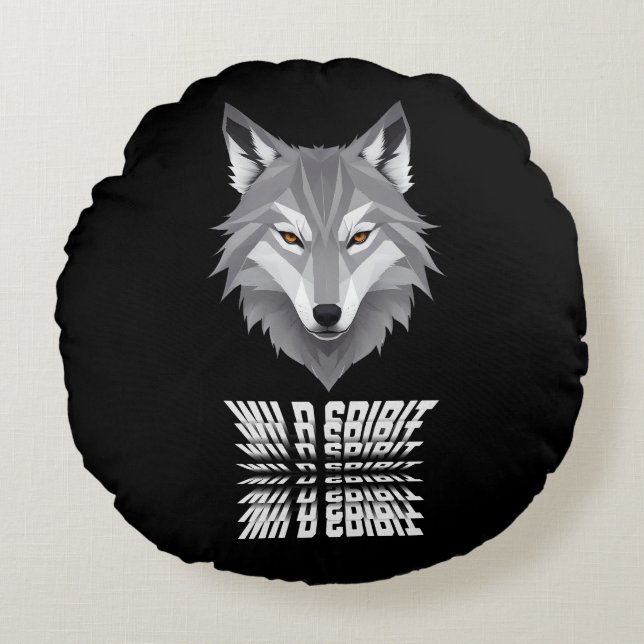 Cojín Redondo Wolf Wild Spirit (Anverso)