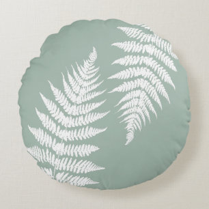 Cojín Redondo Woodland Fern Personalizado Colores de fondo