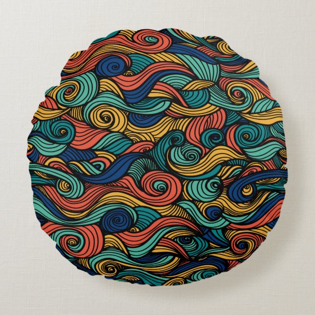 Cojín Redondo Wool Topped paisley (Anverso)