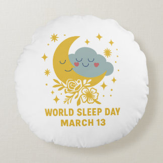 Cojín Redondo World Sleep Day – Rest in Style  Round Pillow