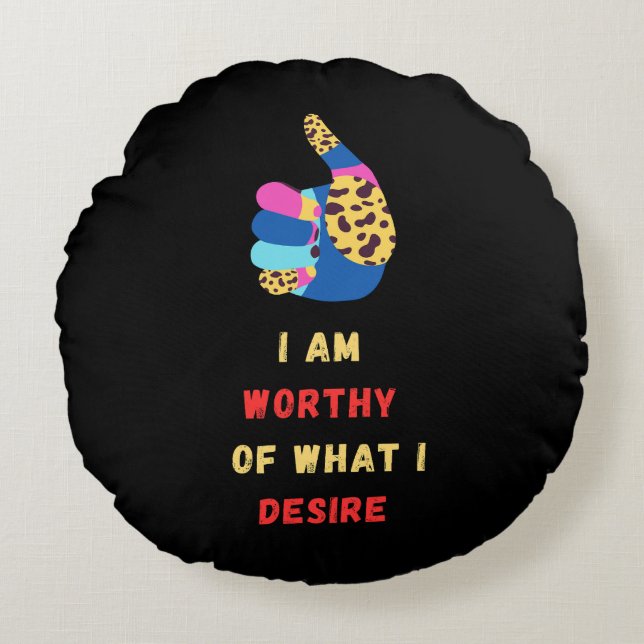 Cojín Redondo Worthy Round Pillow (Anverso)