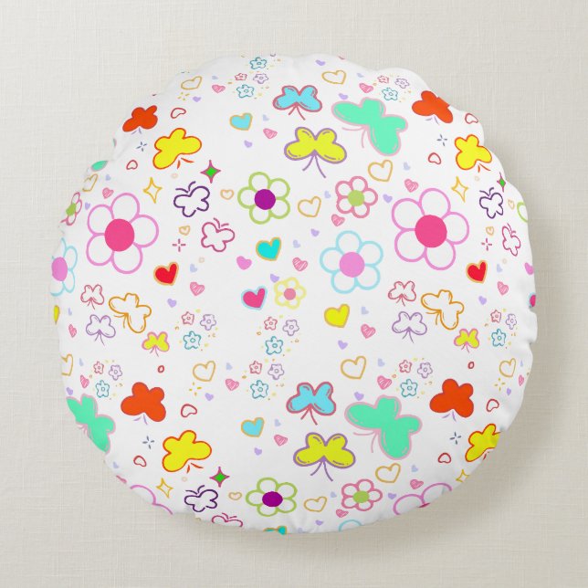 Cojín Redondo Wrapping paper design for gift (Anverso)