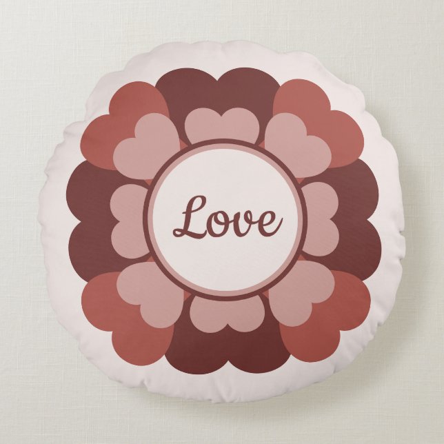 Cojín Redondo Wreath del corazón (Anverso)