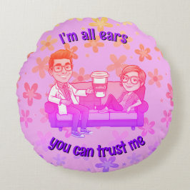 Cojín Redondo yellow Floral Pattern psychiatrist 