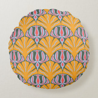 Cojín Redondo Yellow Scallop Cotton Round Pillow