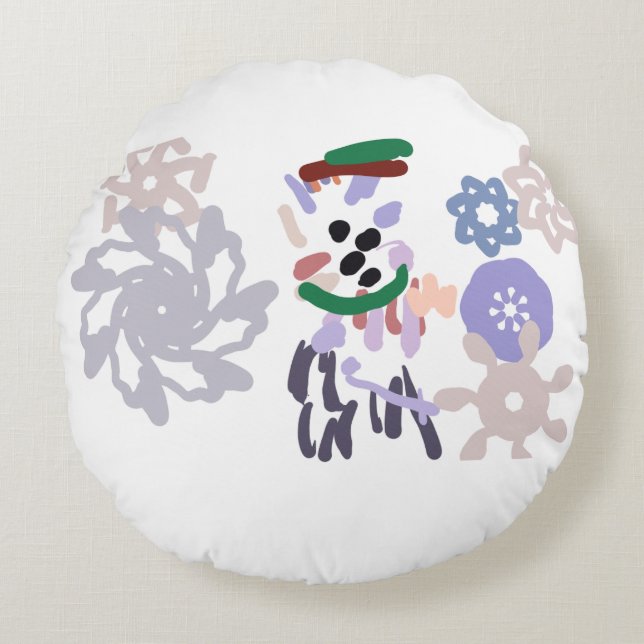 Cojín Redondo Yeti winter fun (Anverso)