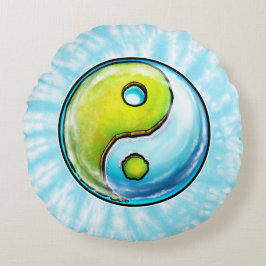 Cojín Redondo Yin-Yang Earth Tye