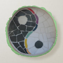 Yin Yang Iris Mosaico Yoga Ronda Pillow