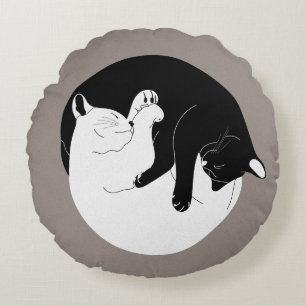 Cojín Redondo Yin Yang Kitties