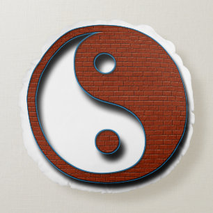 Cojín Redondo Yin Yang por Shirley Taylor