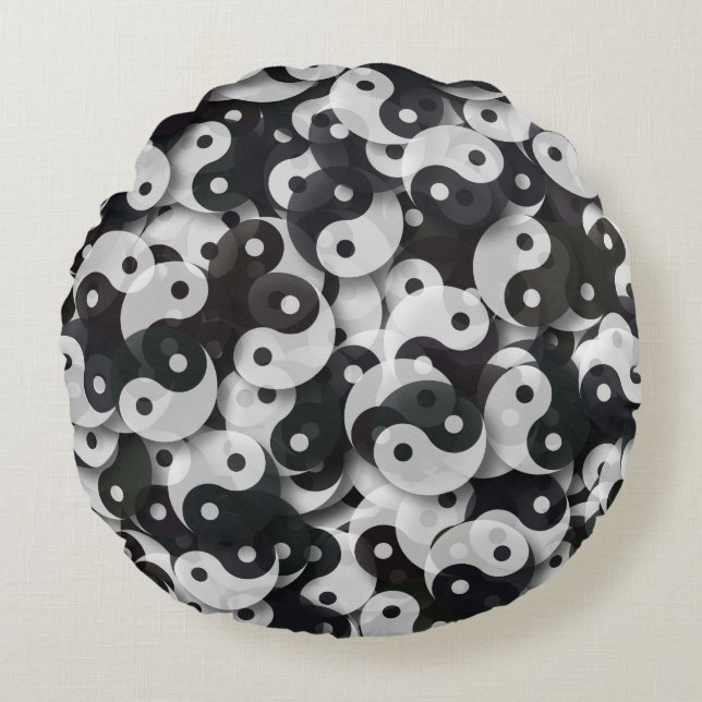 Cojín Redondo Yin Yang Universe (Anverso)