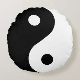 Cojín Redondo Ying Yang Pillow blanco y negro de moda