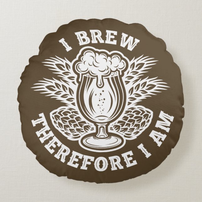 Cojín Redondo Yo Soy Por Lo Tanto. (Anverso)