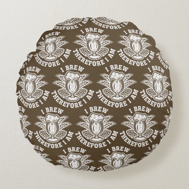 Cojín Redondo Yo Soy Por Lo Tanto. (Anverso)