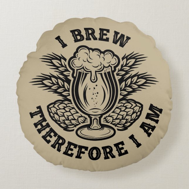 Cojín Redondo Yo Soy Por Lo Tanto. (Anverso)