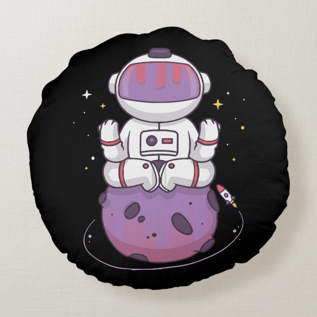 Cojín Redondo Yoga Espacial  (Reverso)