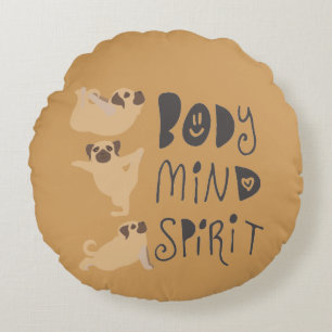 Cojín Redondo Yoga Pugs