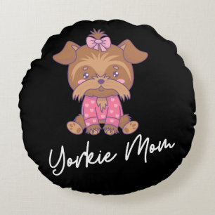 Cojín Redondo Yorkie Mom 2