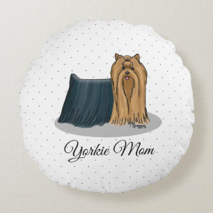 Cojín Redondo Yorkie Mom (Yorkshire Terrier Mom) Cute Dog Mom