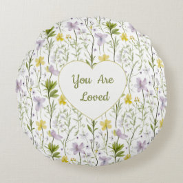 Cojín Redondo You Are Loved Floral Heart 