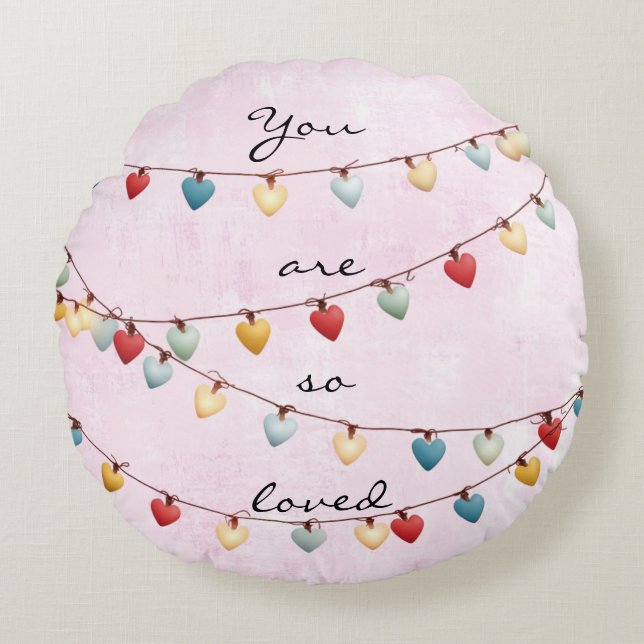 Cojín Redondo You Are So Loved Throw Pillow (Anverso)
