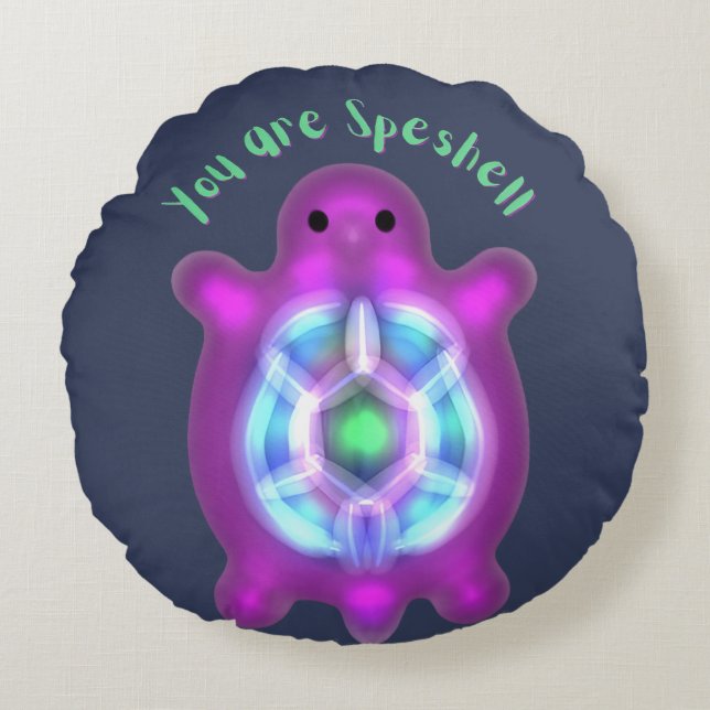 Cojín Redondo You Are Speshell Turtle Personalized Gift (Anverso)