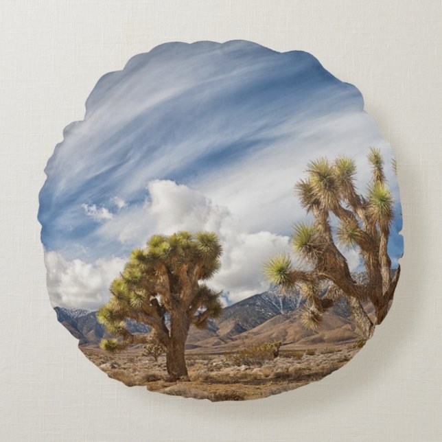 Cojín Redondo Yucas en desierto (Anverso)