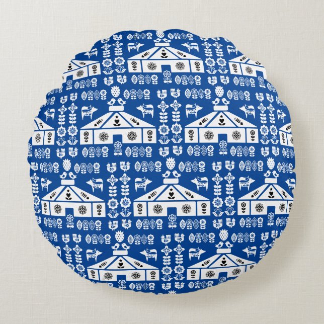 Cojín Redondo Yurta viviendo en la naturaleza (Anverso)