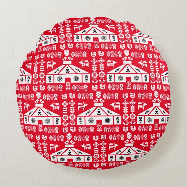 Cojín Redondo Yurta viviendo en la naturaleza (Anverso)