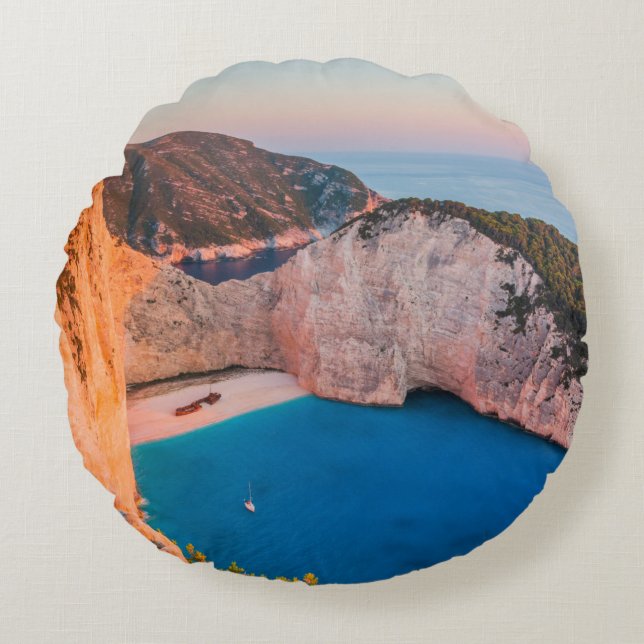 Cojín Redondo Zakynthos, Grecia. (Anverso)