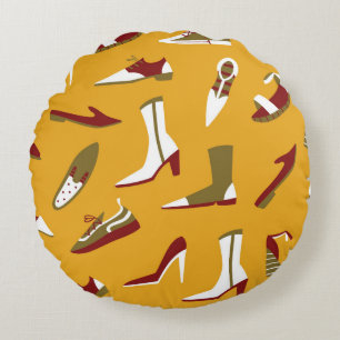 Cojín Redondo Zapatos De Doodle: La Mano Sin Marea.