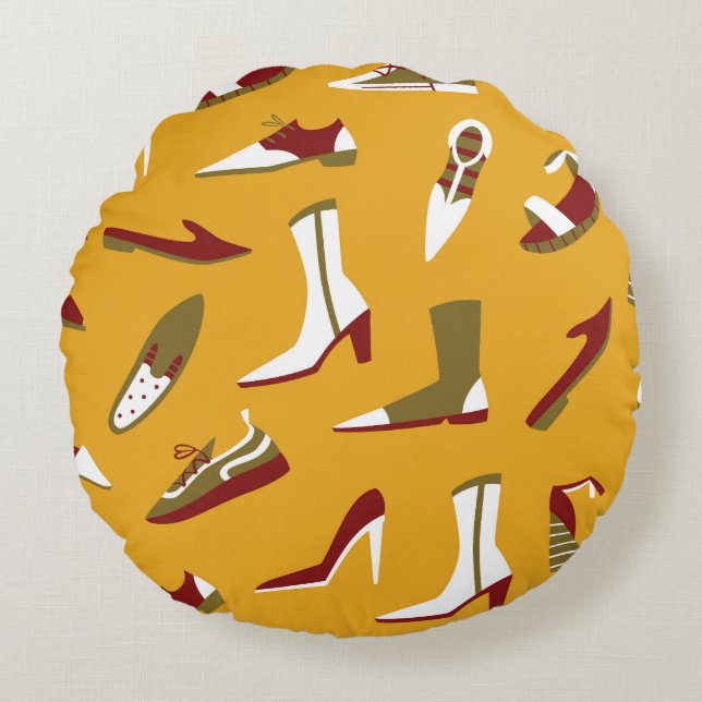 Cojín Redondo Zapatos De Doodle: La Mano Sin Marea. (Anverso)