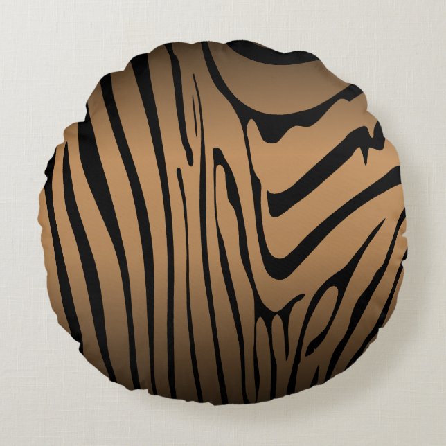 Cojín Redondo Zebra Brown (Anverso)