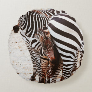 COJÍN REDONDO ZEBRA FAMILY