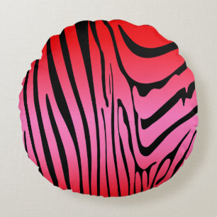 Cojín Redondo Zebra Rojo