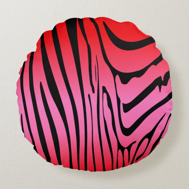 Cojín Redondo Zebra Rojo (Anverso)