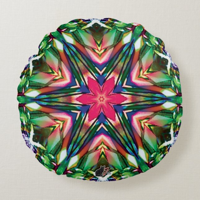 Cojín Redondo Zesty Kaleidoscope (Anverso)