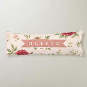 Cojín Regalo Personalizado de Nombre Romántico Floral Vi