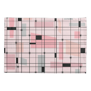 Cojín Rejilla y funda de almohada rosadas retras de