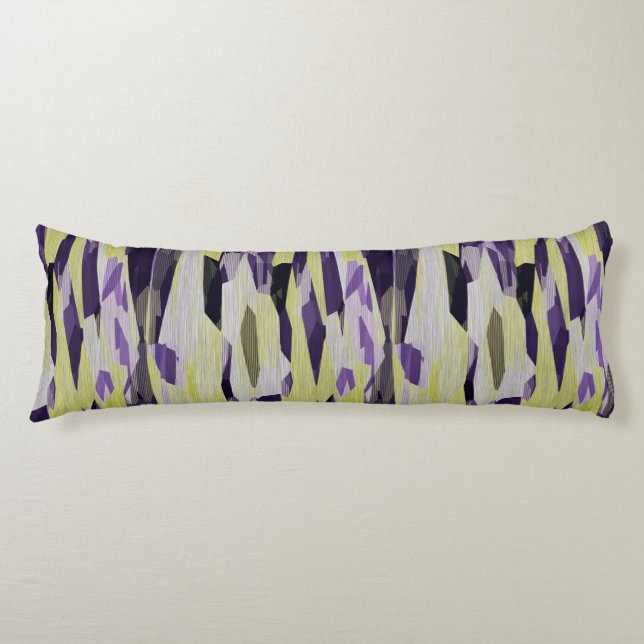 Cojín Resumen amarillo negro y púrpura (Anverso)