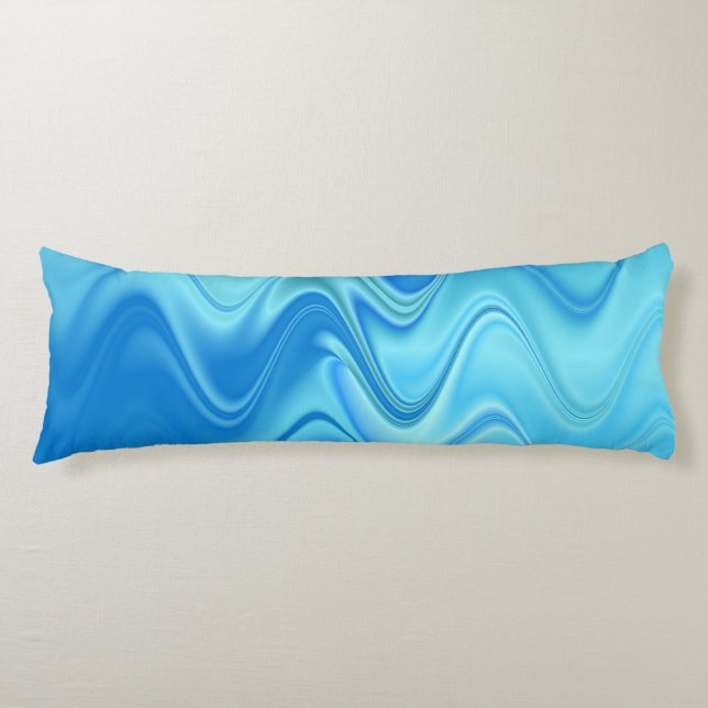 Cojín Resumen azul ondulado (Anverso)